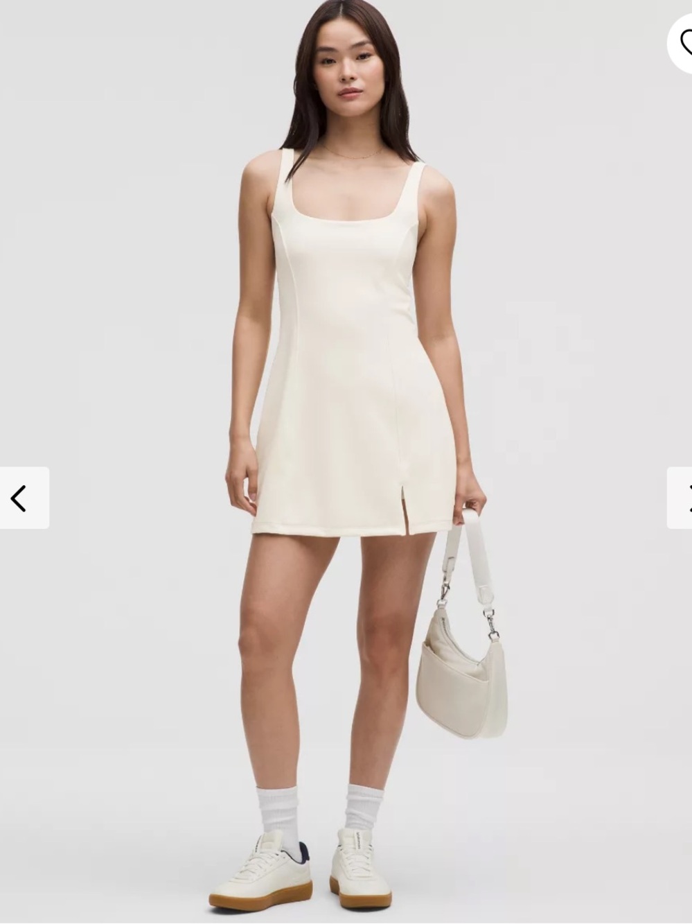 Lululemon Wunder Under SmoothCover Cream Dress Light Support A/B Cup Size Small
